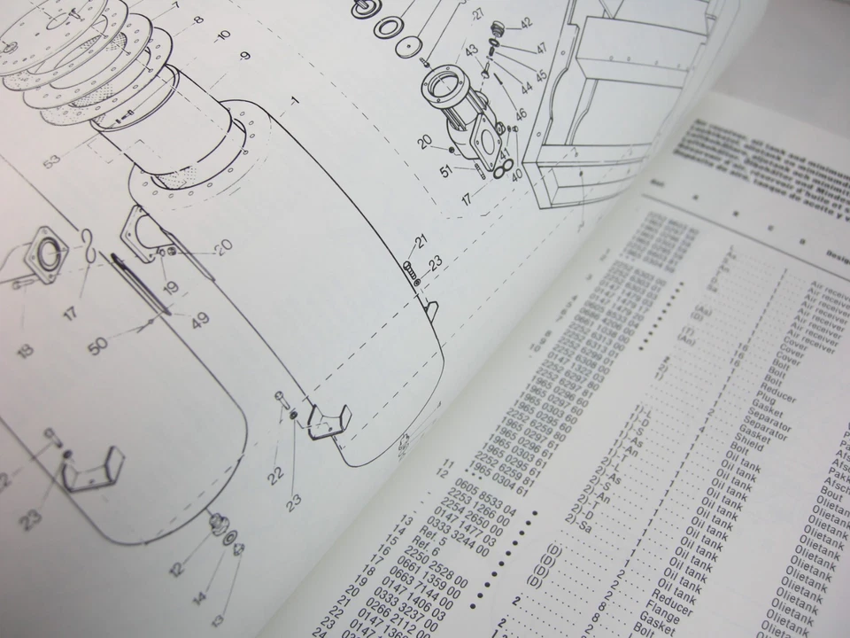 Libro manual de piezas de compresor portátil Atlas Copco XAS230 dD XAS280 dD OEM Foto 4 de 4