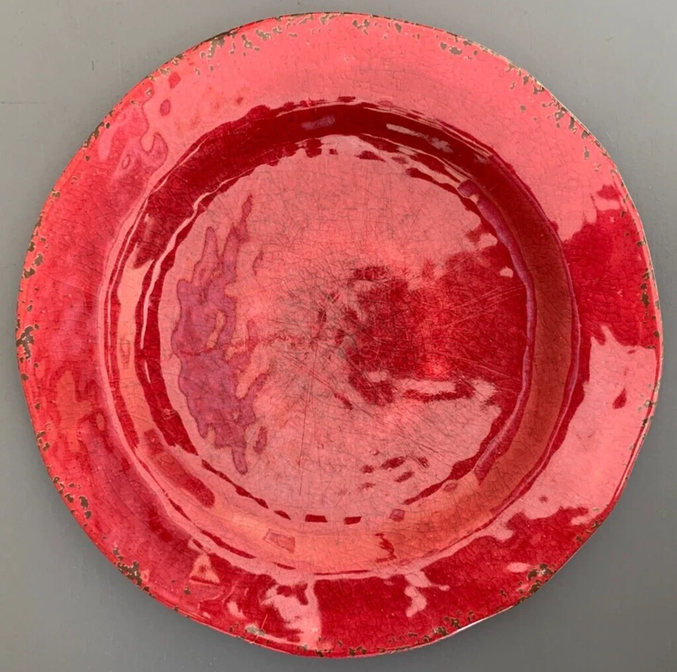 Plato de cena y ensalada Pier 1 Imports rojo carmelo, tazón, ajuste de lugar melamina Foto 4 de 4