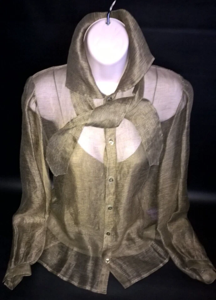 NUEVA BLUSA OLIVA COLECCIÓN ETIQUETA PÚRPURA RALPH LAUREN $1200.00 TALLA 4 Foto 3 de 4