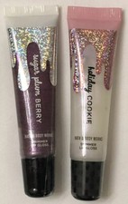 2x Bath  Body Works Lip Care HOLIDAY COOKIE  SUGAR PLUM BERRY Shimmer Gloss