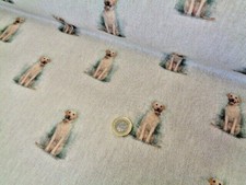Labrador Fabric cotton rich digital Linen look weight cushions craft bags  metre