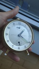 Peter 52-1213 SILENT WOOD HAND-WINDING VINTAGE ALARM CLOCK REVEIL SVEGLIA WATCH