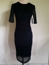 NWT Bisou Bisou Fancy Black Lace Dress - SZ 2 - Stretchy, Straight Original-$86!