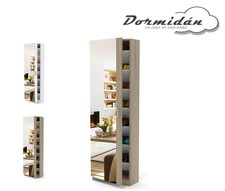 Mueble zapatero, una puerta con espejo, armario, varios colores