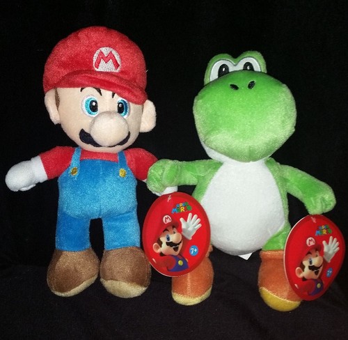 super mario & yoshi 25cm large soft toys plush set of 2 - toys