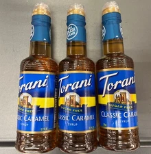 3 - BottleClassic Torani Sugar Free Caramel Syrup Coffee Espresso Dessert