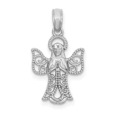 14k White Gold Angel Pendant Perfect Gift for Her