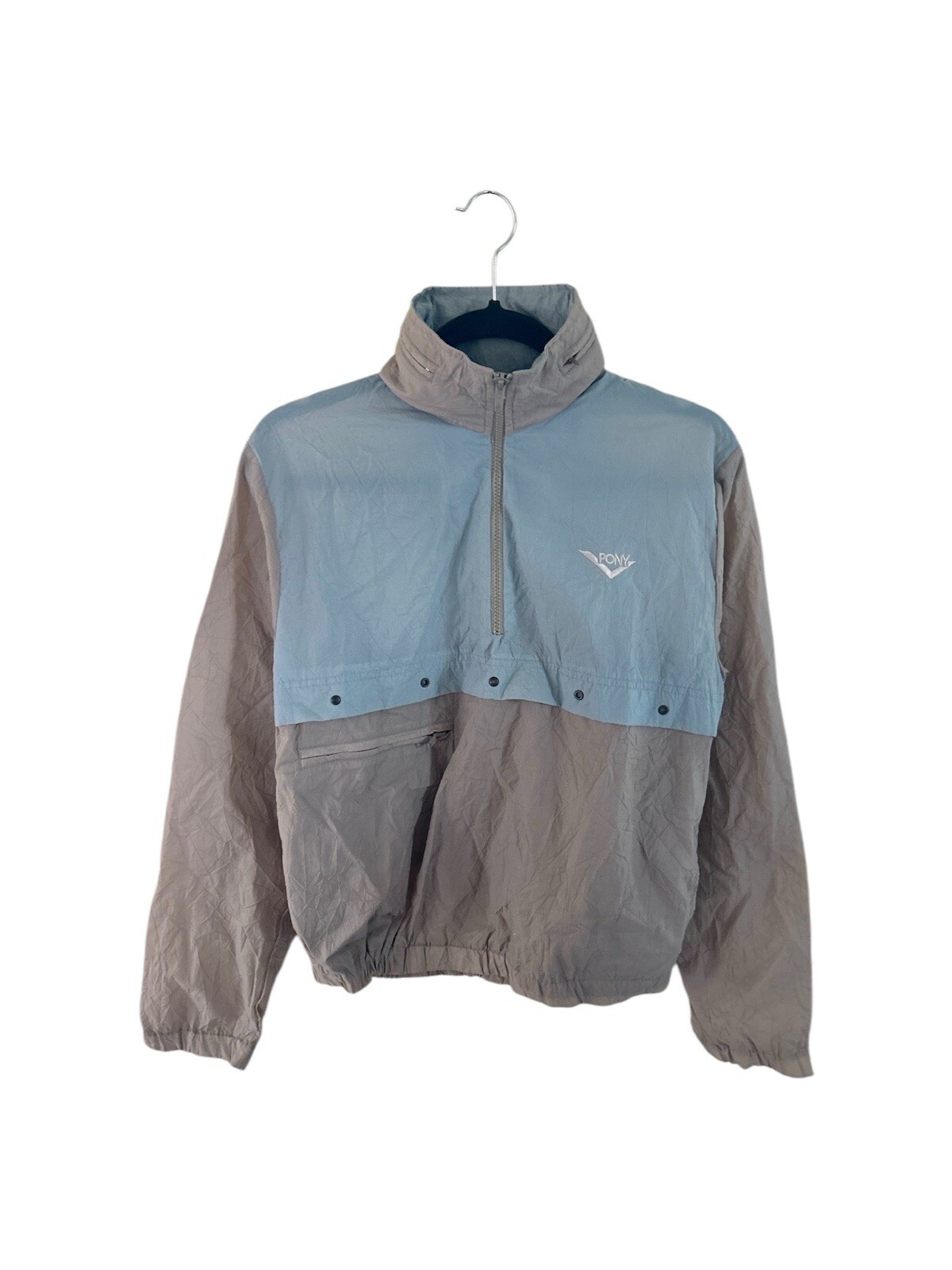 giacca a vento vintage PONY 1 4 zip donna taglia media fondo di magazzino nuova con etichetta anni 80