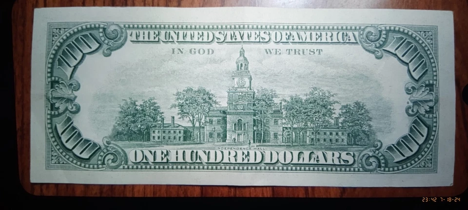 Billete de 100 dólares 1963 en perfecto estado como nuevo, avisa las esquinas. Foto 2 de 2