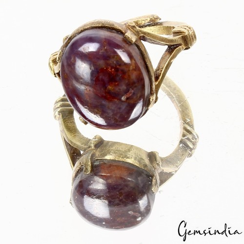 Anillo Ashtadhatu Mezcla Metal 8,20 gramos Estrella Rubí Gema Astrológico Ajustable Unisex - Imagen 3 de 7
