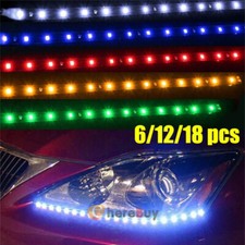 6 18x 12V 12" 1FT 15SMD Flexible LED Strip Light Waterproof For Car Truck Boat