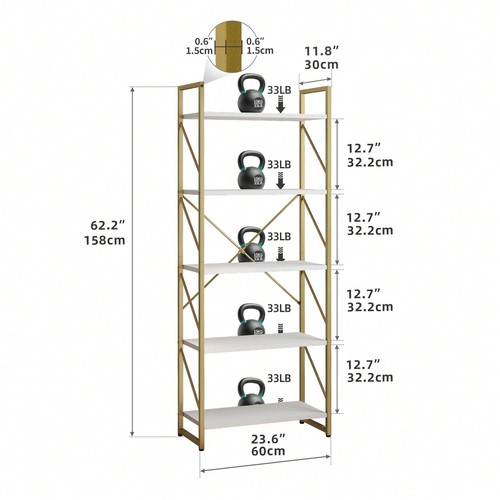 4-6 Tier Wood Bookshelf - Storage Display Rack for Living Room, Home Office - Picture 30 of 83