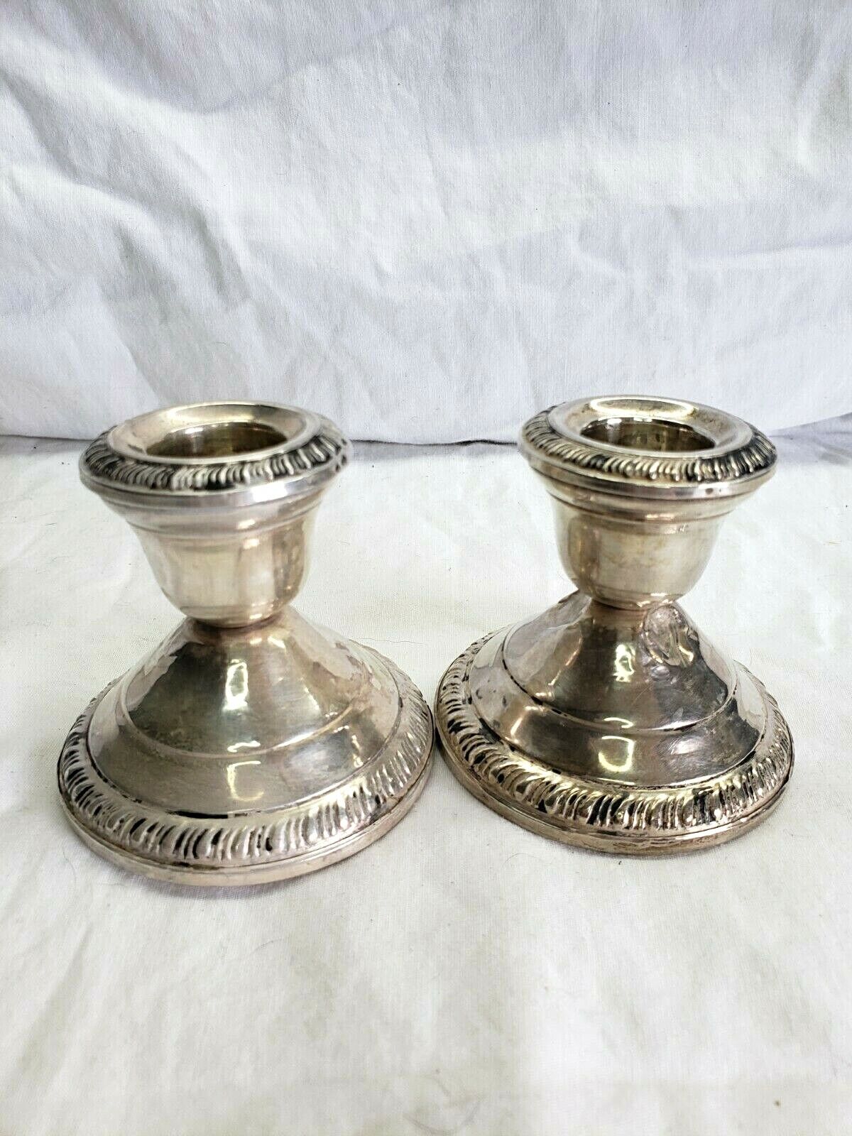 Vintage Stirling Silver Antique Candlestick Set sale Weighted Holders Ranking TOP4