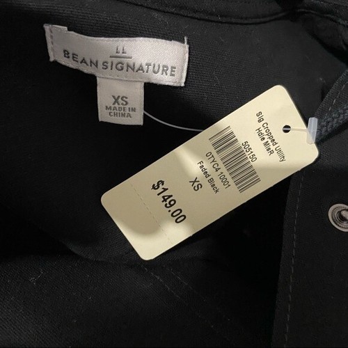 NWT LL Bean XS Black Signature Cropped Utility Hoodie Snap Buttons $149 - Picture 6 of 6