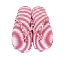 Charter Club Women's Printed Slippers, Pink Stripe, Medium 6 1/2 - 7 1/2 