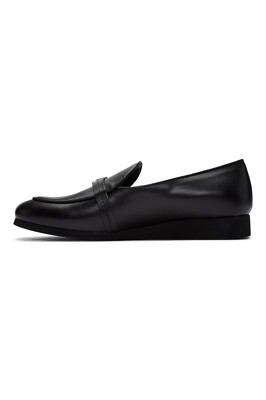 1017 ALYX 9SM Black Leather St. Marks-Buckle Loafers Slip On  display picture 3