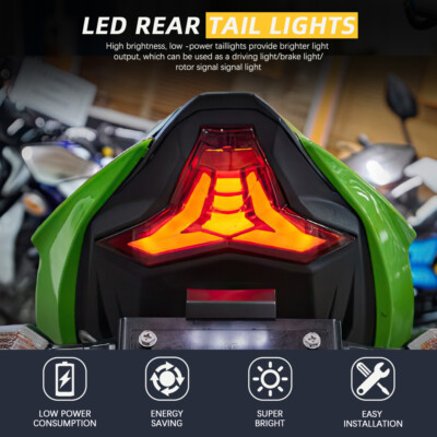For Kawasaki Ninja ZX-6R ZX-10R Z1000 Ninj 400 Z400 LED Tail