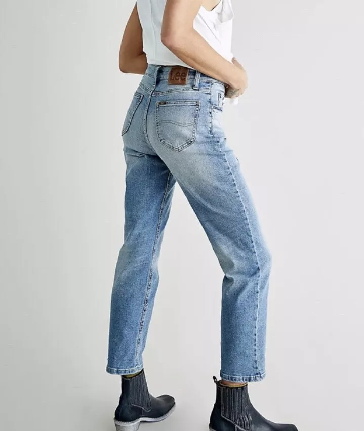 LEE Free People Vintage Modern High Rise Straight Ankle Jeans Size 27 NEW  $98