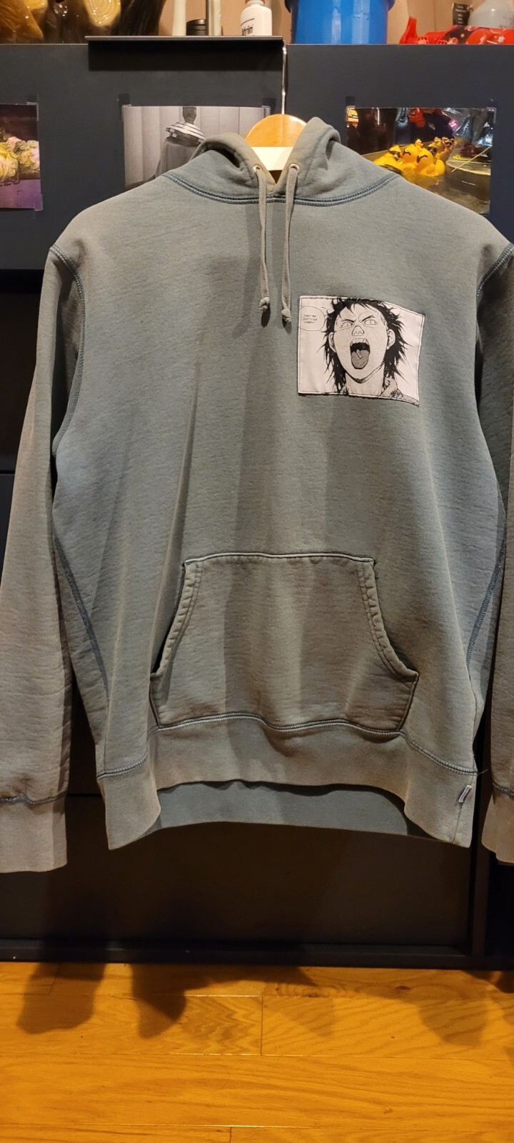 Supreme x Akira Patches Hoodie Slate Medium FW17