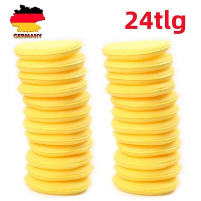24tlg Auto Handpolierschwamm Wax Auftragsschwämm Applicator Pad Gelb Polierpad