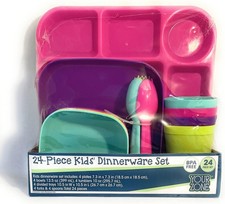 24-Piece Kids"Dinnerware Set Multicolor Tableware 