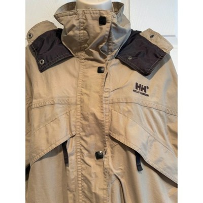 Helly Hansen Helly Tech Waterproof Parka Jacket Mens M Beige Gorpcore