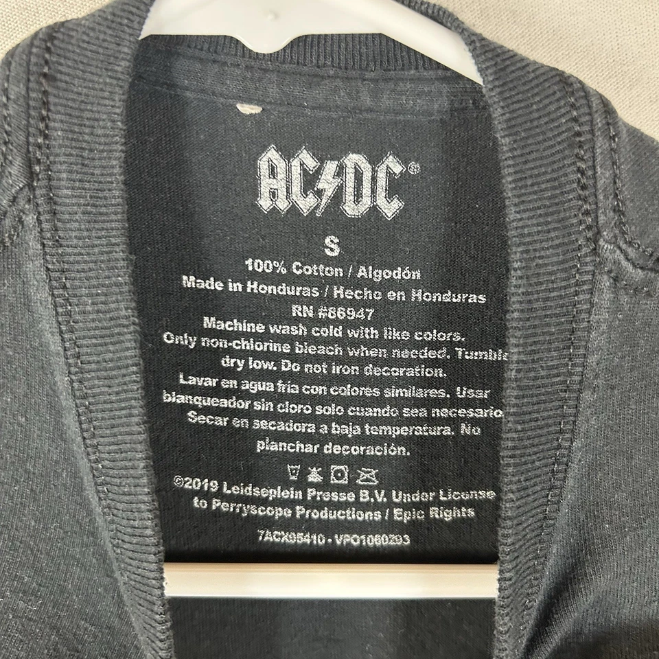 ACDC укороченный графический футболка женщин маленький черный галстук краситель коротким рукавом музыка рок футболка - Изображение 3 из 4