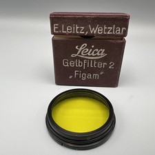 Vintage E. Leitz Wetzlar   Leica A36 FIGAM Gelbfilter 2, Yellow 2 Filter w/ BOX