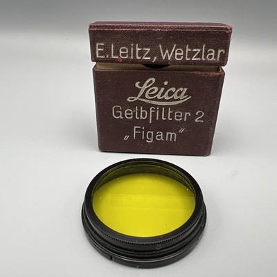 Vintage E. Leitz Wetzlar   Leica A36 FIGAM Gelbfilter 2, Yellow #2 Filter w/ BOX