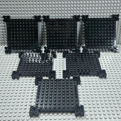 #ad #ad LEGO Black 12x12 Modified Brick Base Lot of 6 Corner Pegs Part 30645 Bulk MOC $24.99