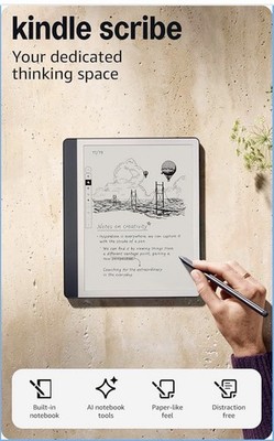 Used Amazon Kindle Scribe 16GB 10.2in Wi-Fi Touchscreen eBook Reader Gray