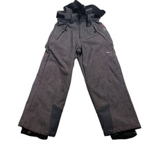 WEATHERPROOF 32 Degrees Kids Snow Pants Bib Ski Overalls Size 5/6 Gray Herringbo