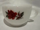Fire King Hocking Red Roses  Snack Set Cup Punch Coffee NO PLATE Vintage Glass