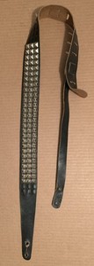 Late 1970’s Earth III Pyramid Black Leather Guitar Strap