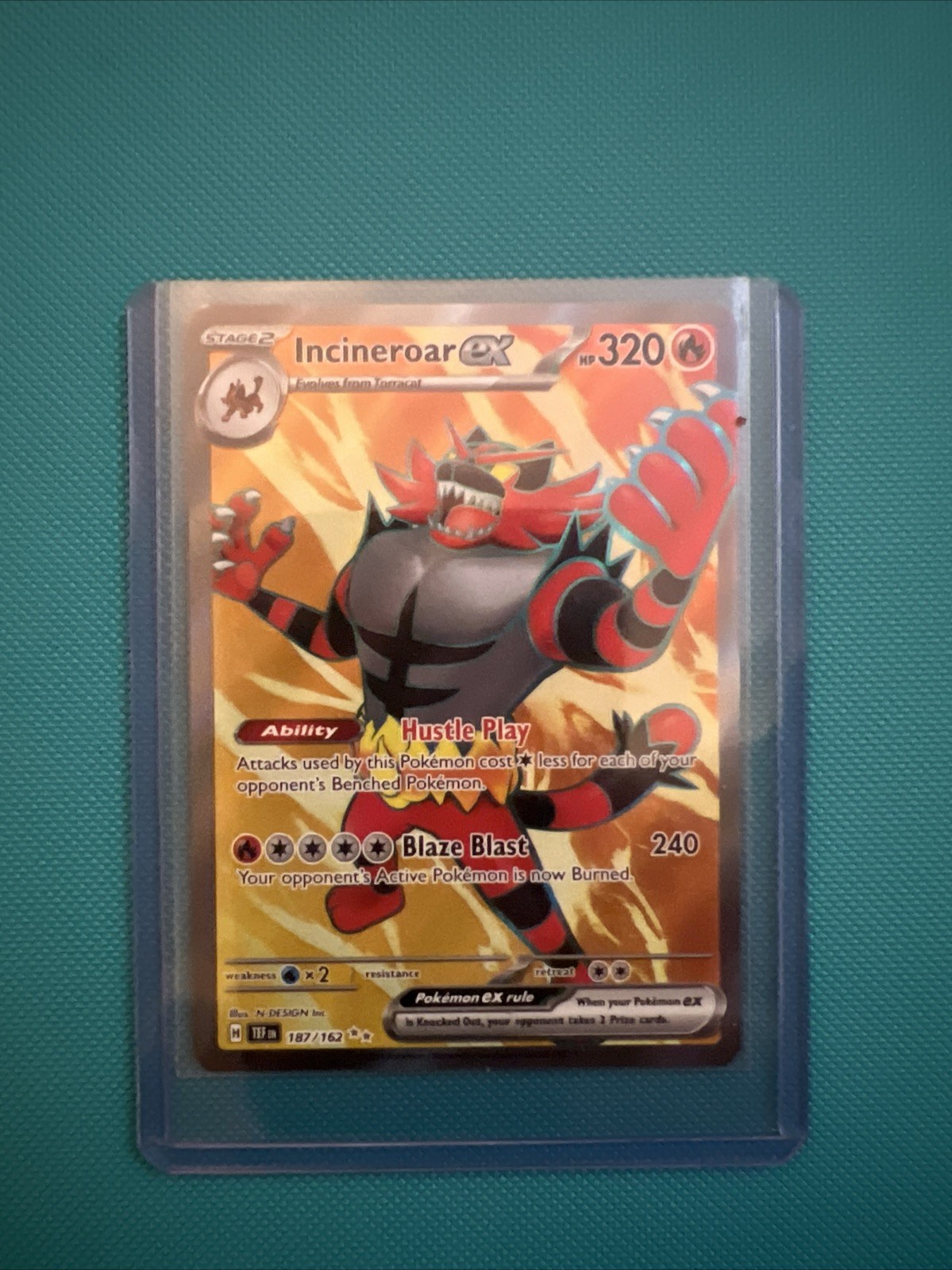 Incineroar ex 187/162 ULTRA RARE Temporal Forces 2024 Pokémon FULL ART🔥