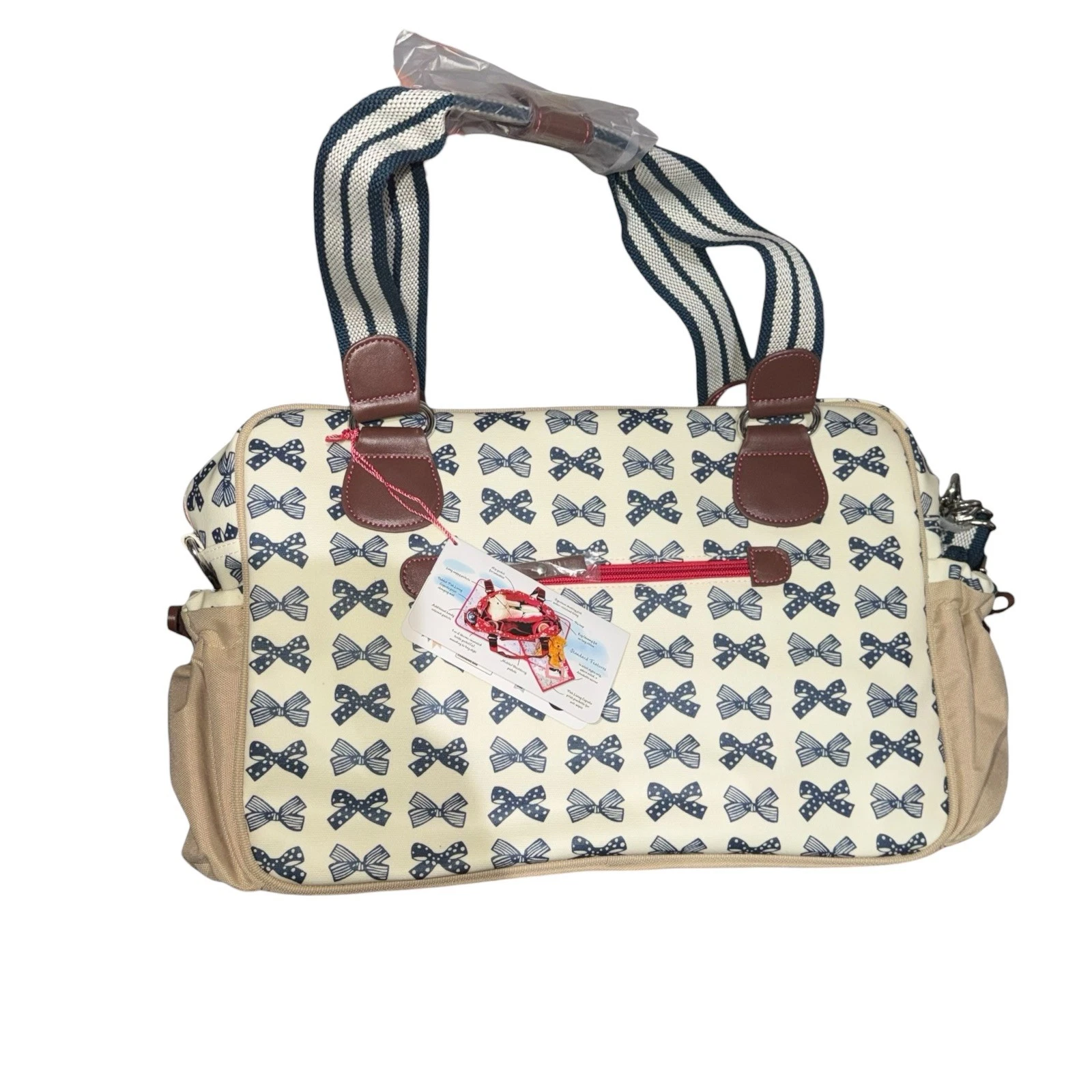 Pink Lining Baby Changing Bag Not So Plain Jane Navy Bows Designer BNWT RRP £75
Opens in a new windo