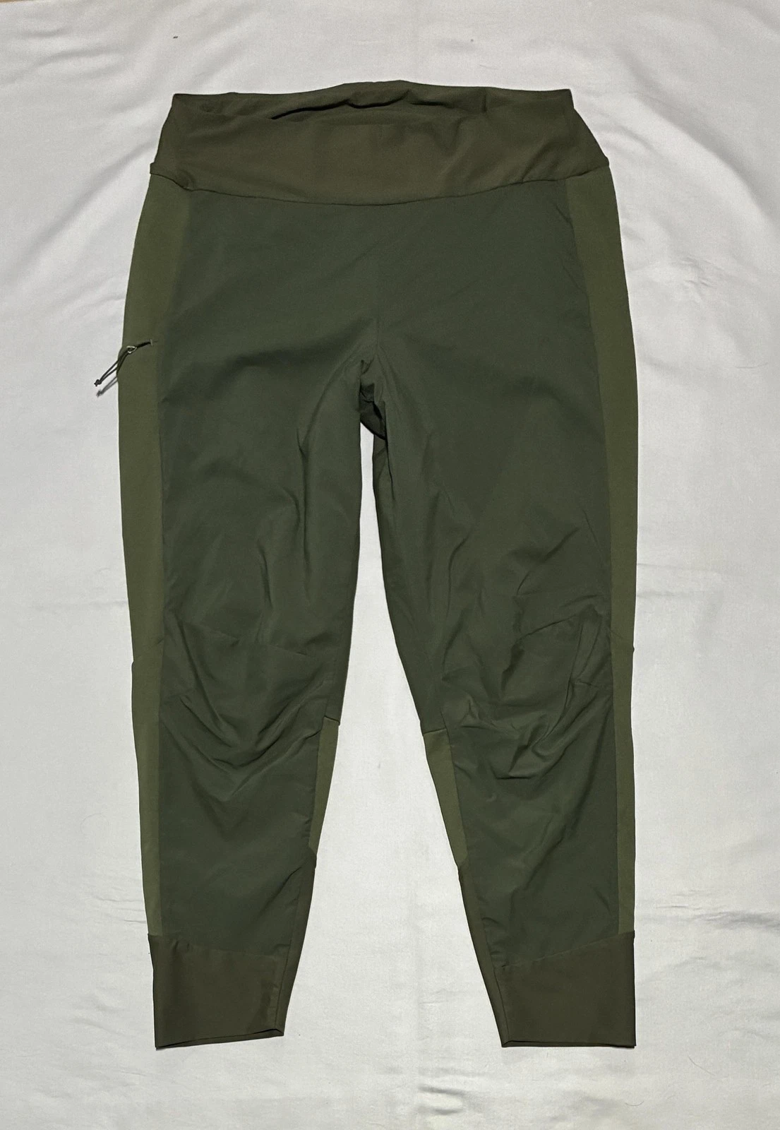 Patagonia Jogger Pants Womens XL Green Softshell Zip Pocket Hiking Travel