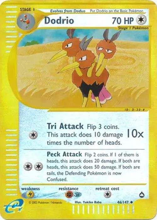 Dodrio - 46/147 - Pokemon Aquapolis Reverse Holo Rare Card NM