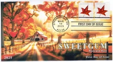 25-161, 2025, Vibrant Leaves, Standard Postmark, First Day Cover, Postcard Rate,