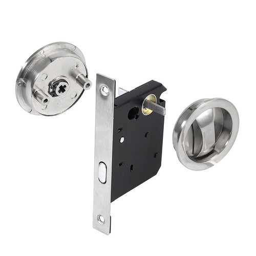 Sliding Pocket Door Bathroom Lock Privacy Set Hook Flush Pull Slide Locks - Picture 11 of 12