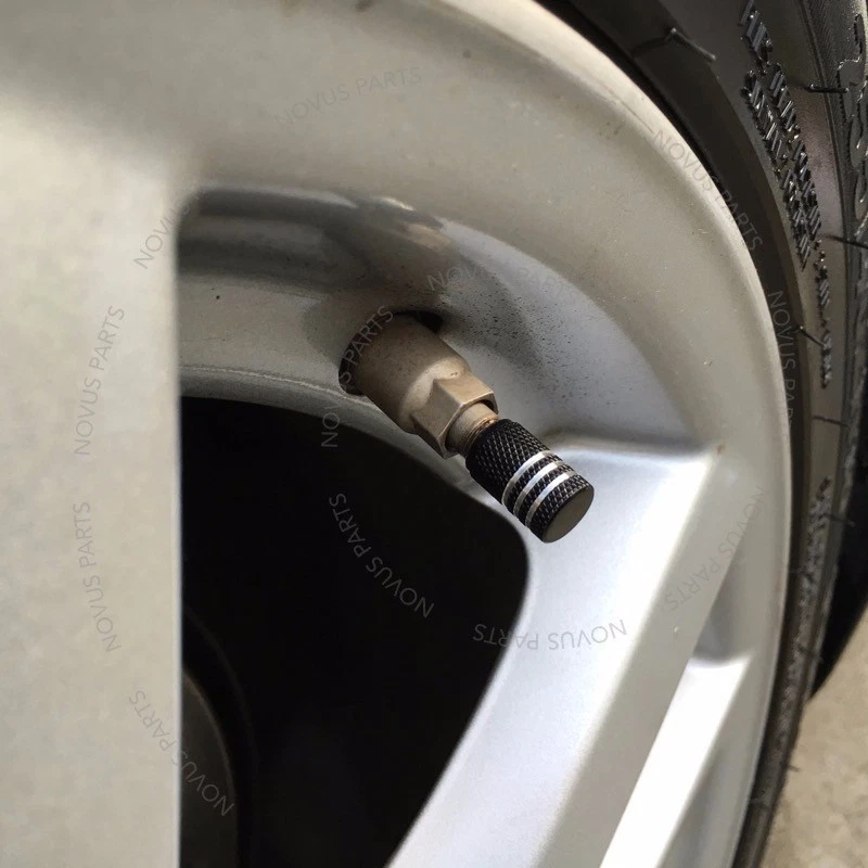 Nueva cubierta de vástago de válvula antideslizante negra 4 piezas para Dodge Grand Caravan Durango Viper Foto 3 de 4