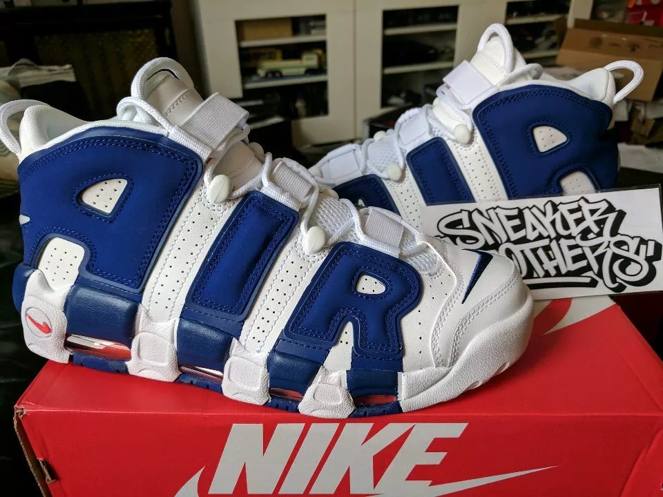 Nike Air More Uptempo &#039;96 NY Knicks White Royal Blue Ewing 33 Pippen 921948-101 |