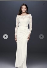 Off The Shoulder Lace Draped Gown