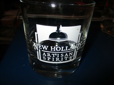 NEW HOLLAND ARTISAN SPIRITS Logo Rocks Glass Michigan Distillery