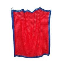 Beautiful Hand Made Red and Blue Crocheted Blanket