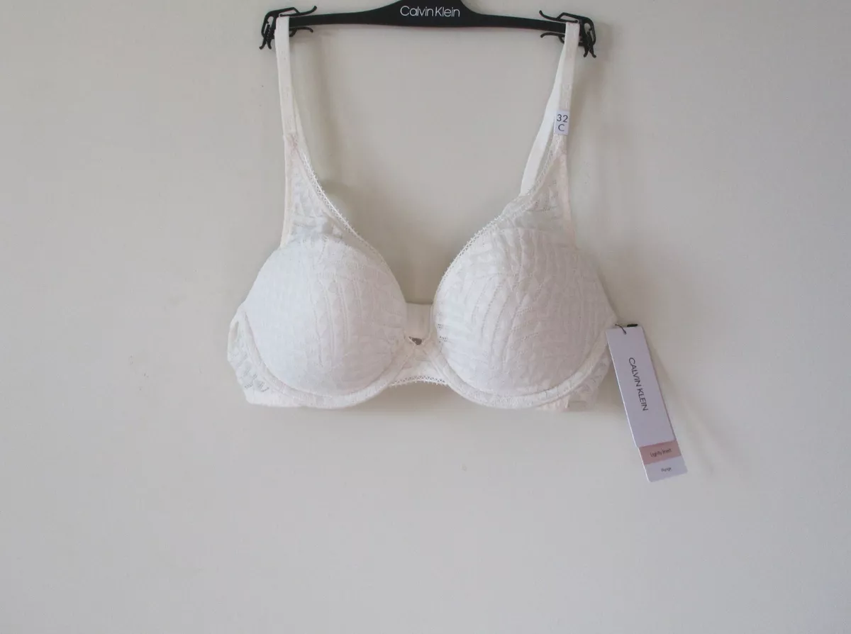 Calvin Klein Perfectly Fit Geometric Lace Contour Plunge Bra QF5065 $52.00  NWT