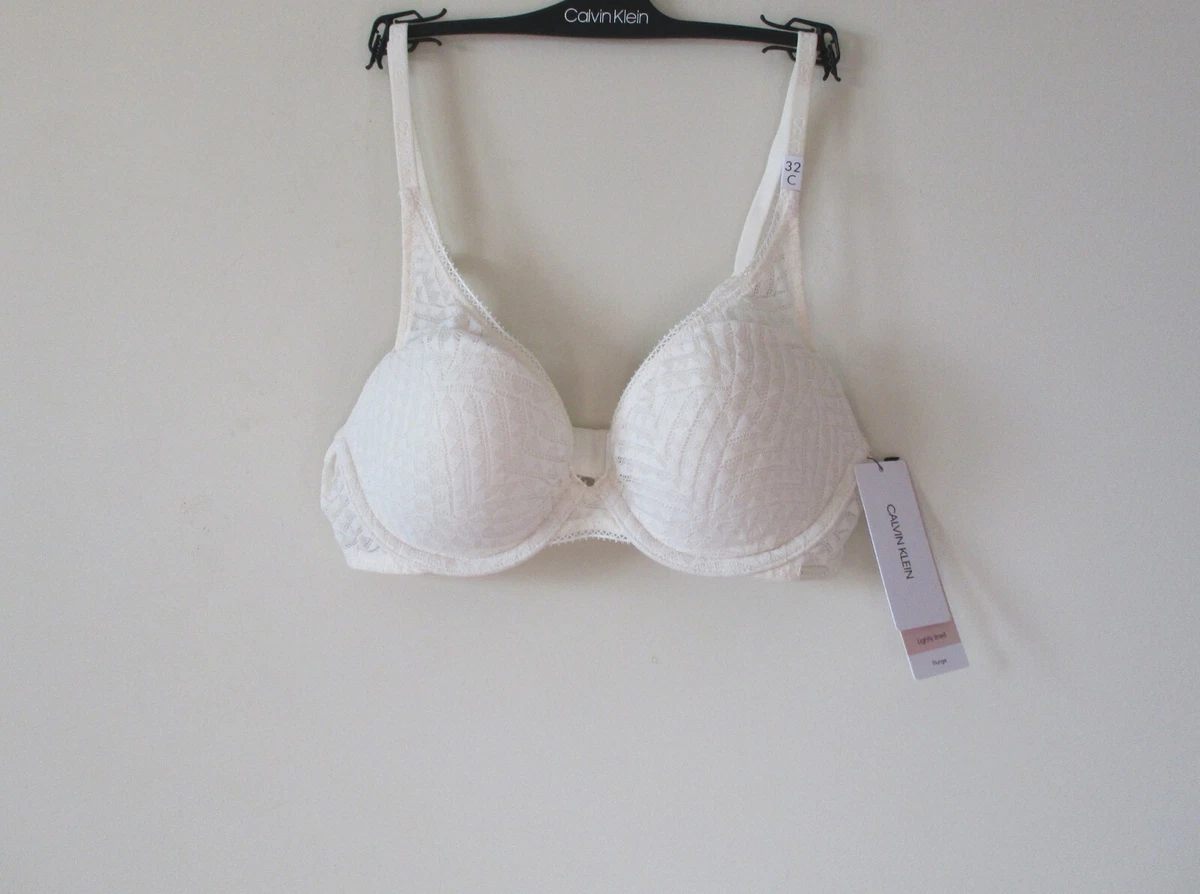 Calvin Klein Perfectly Fit Geometric Lace Contour Plunge Bra QF5065 $52.00  NWT