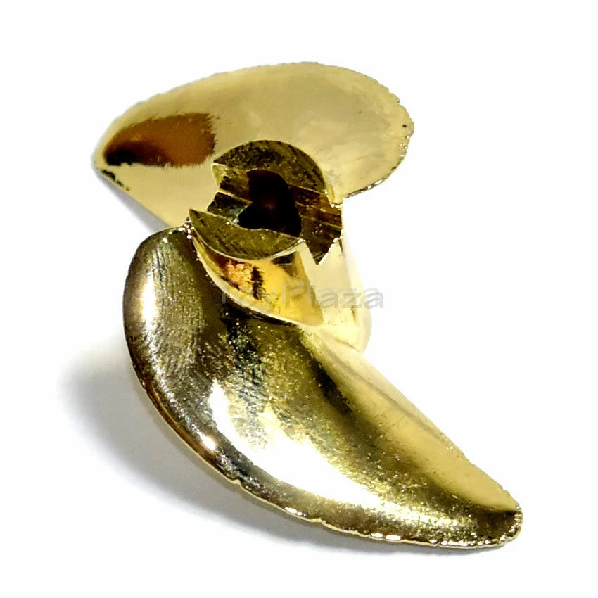 D45xP1.4 Aluminum Two-blade RC Boat Propeller Imitation Gold Plated Bore 4.76mm - Image 3 of 4