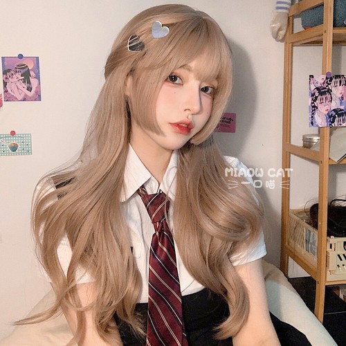 Harajuku Lolita Japanese Girl Wig Hair Long Hair Hairpieces Slightly Curly Brown - Picture 4 of 4