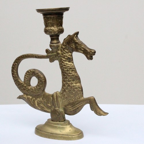 Antikes Seepferd Kerzenleuchter um 1890er Antique Sea horse candlestick rare - Bild 2 von 4